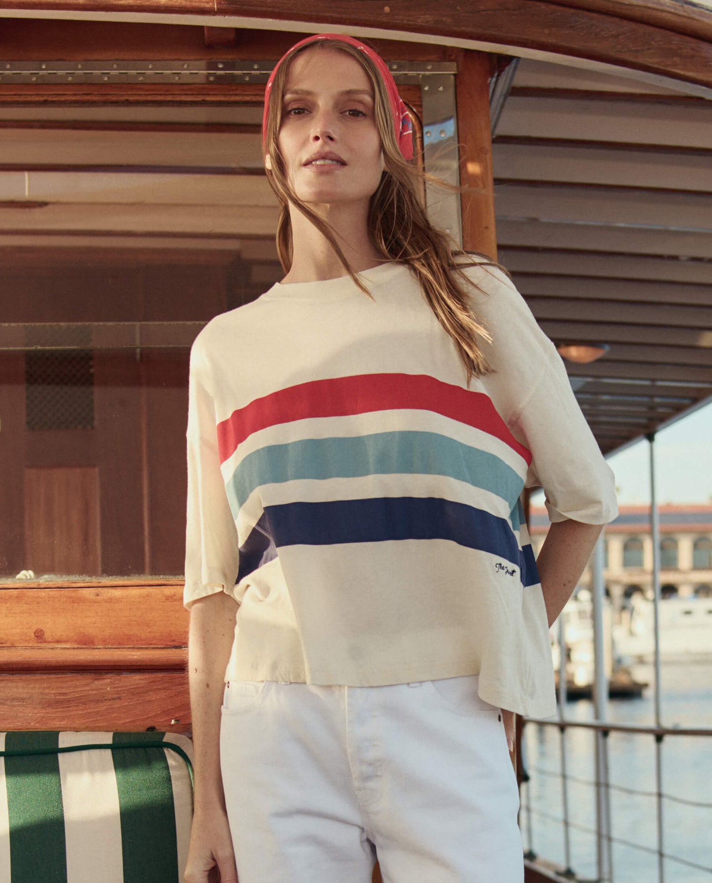 The Track Crew w/ Saltwater Stripe. -- Washed White