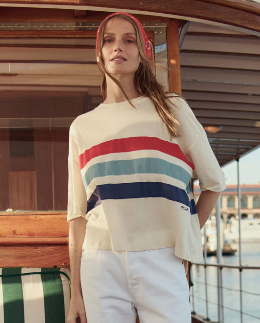 The Track Crew w/ Saltwater Stripe. -- Washed White