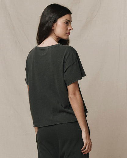 The Crop Tee. Solid -- Washed Black