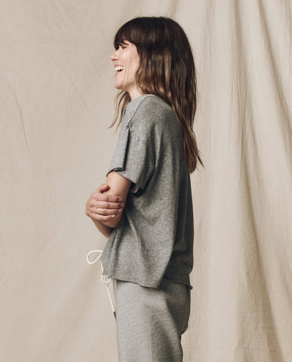The Crop Tee. Solid -- Heather Grey