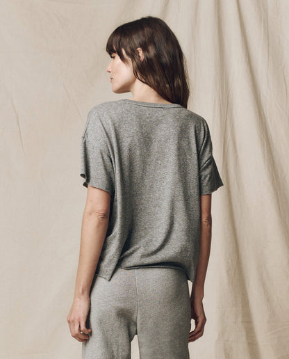 The Crop Tee. Solid -- Heather Grey