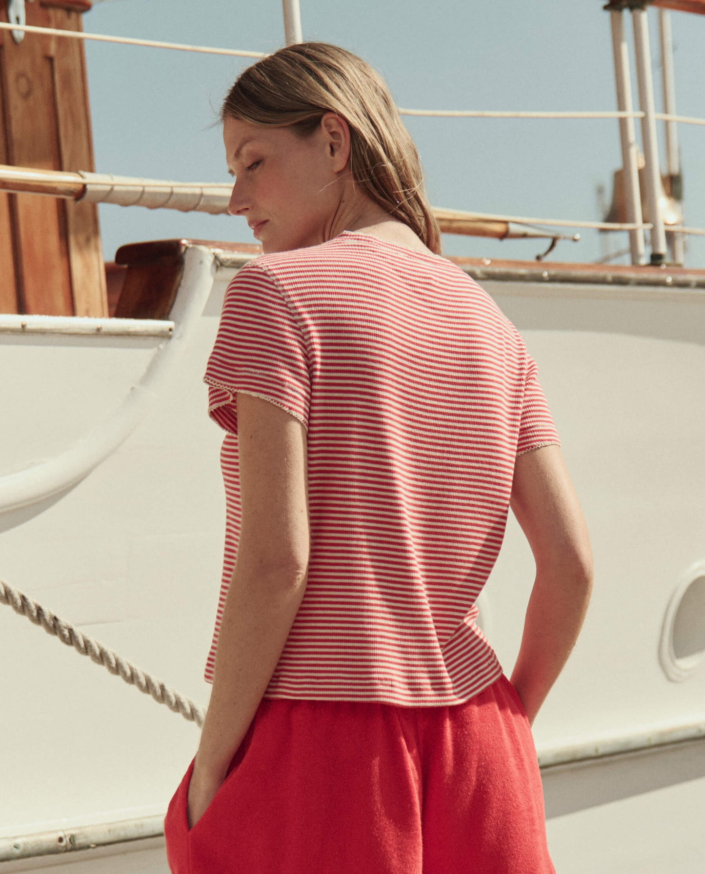 The Little Tee. -- Pimento Stripe