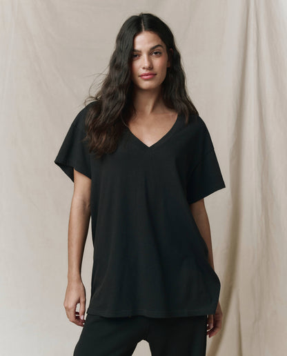 The Slouchy V-Neck Tee. -- Almost Black