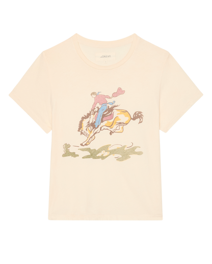 The Little Tee w/ Rider Graphic. -- Washed White