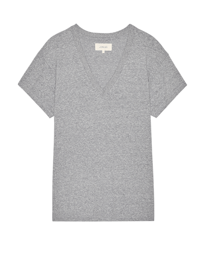 The Slouchy V-Neck Tee. -- Heather Grey