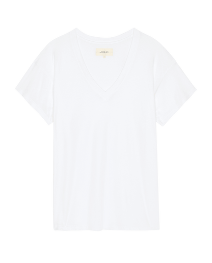 The Slouchy V-Neck Tee. -- True White