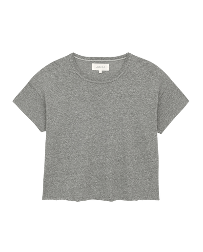 The Crop Tee. Solid -- Heather Grey