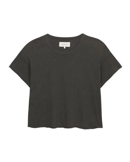 The Crop Tee. Solid -- Washed Black